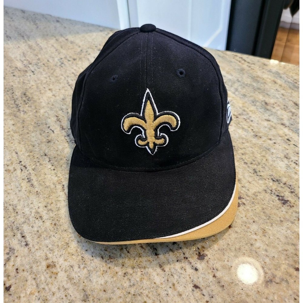 Saints Reebok NFL ProLine Cap Hat. Hook and Loop Adjustable. One Size Fits all